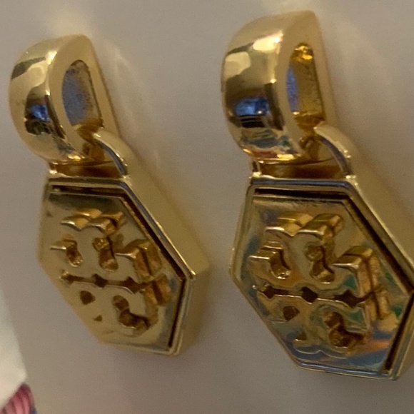 Tory Burch Jewelry - Tory Burch gold logo earrings